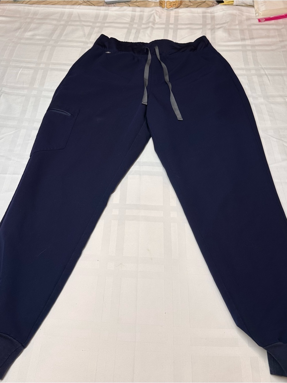 FIGS Women's High-Waisted Zamora Jogger Scrub Pants Navy Blue Size Medium